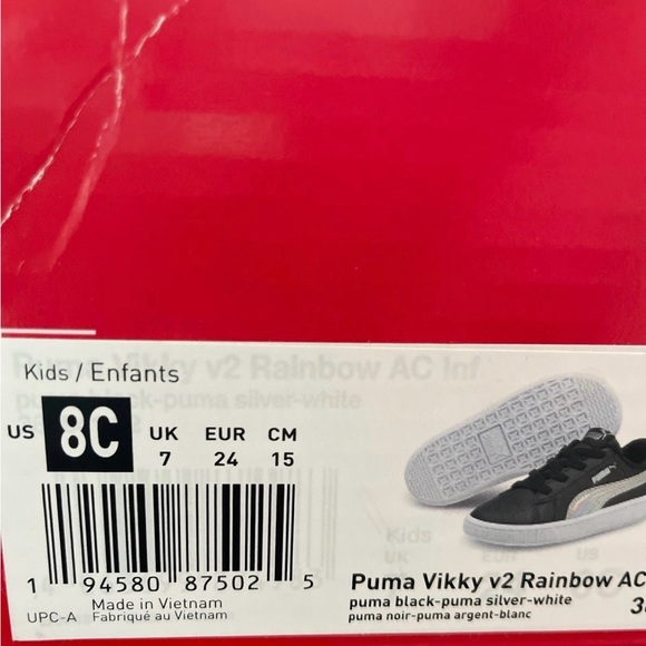 Puma Vicky v2 rainbow toddler kids shoes 8c - Picture 6 of 6